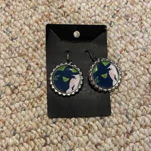 Wicked Theme Bottle Cap Earrings